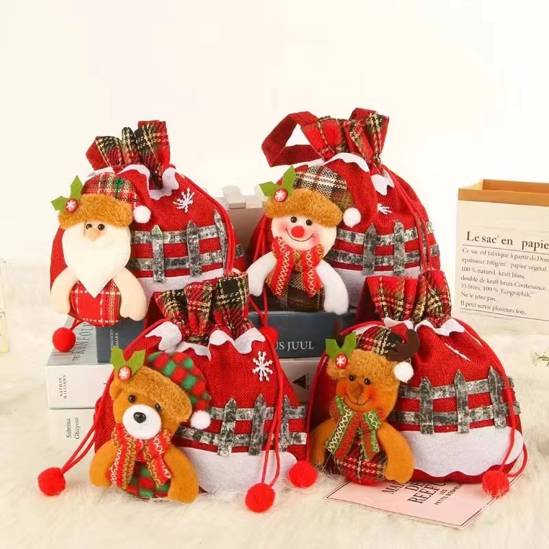 Christmas Gift Bag Apple Bag Christmas Eve Candy Bag Small Gift Tote Bag